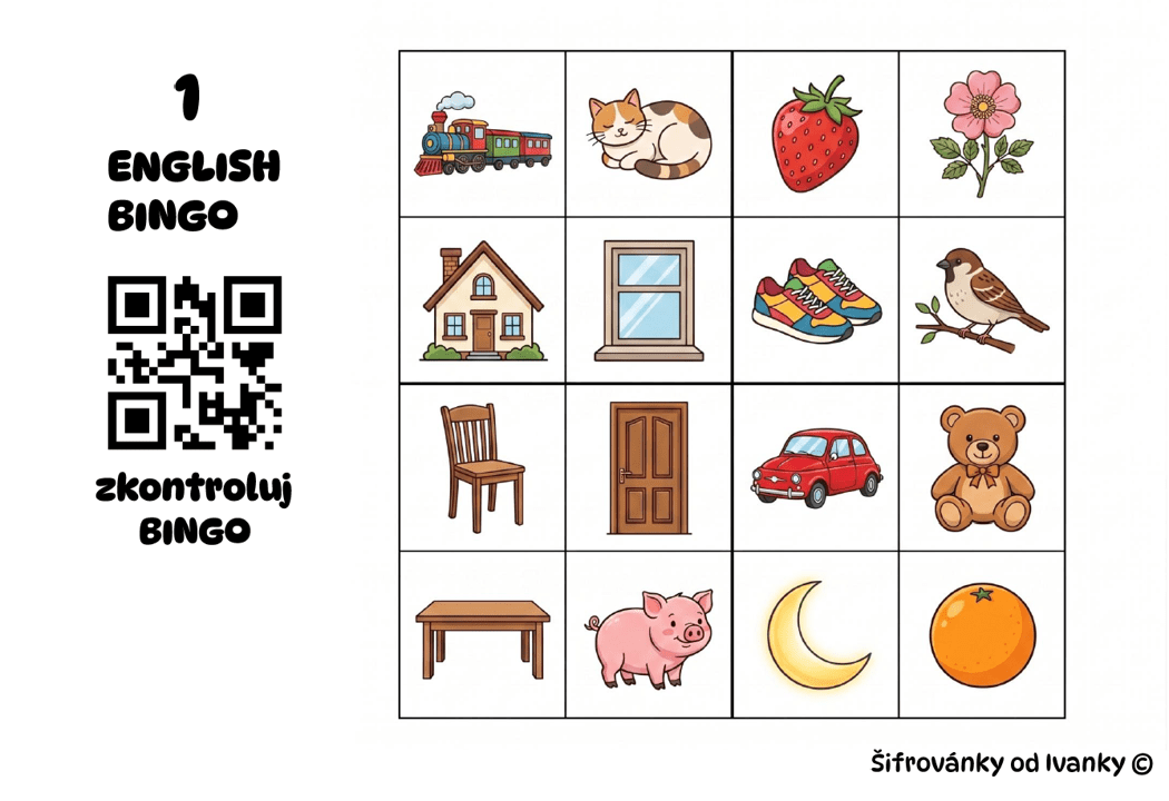 Anglické BINGO + postřehová hra - Obrázek 3