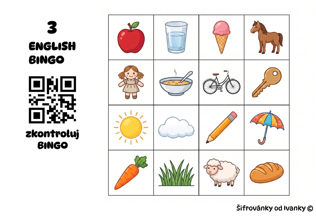 Anglické BINGO + postřehová hra - Obrázek 4